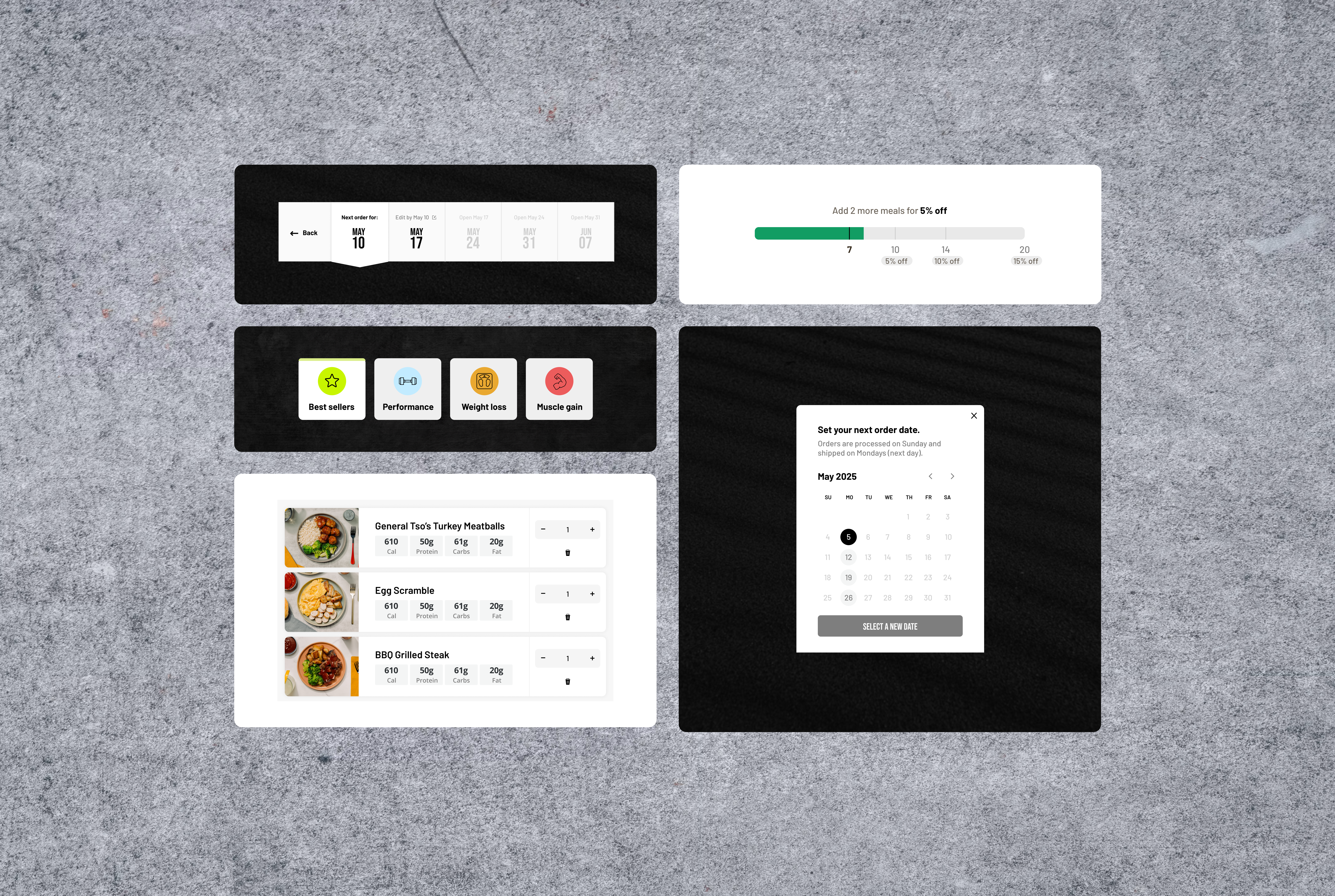 Fuel Meals UX and UI design preview